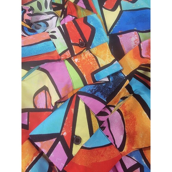 Live 4 Truth Shirt Womens Medium Abstract Art Button Down Crop Picasso Eye - Picture 7 of 15